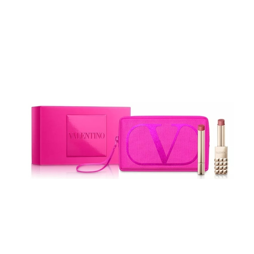 Valentino Spiked Lipstick & Refill Gift Set 123R & 100R